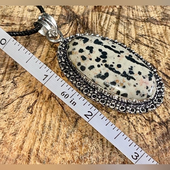 Speckled Dalmation Stone Pendant 2 1/2” - Picture 11 of 13